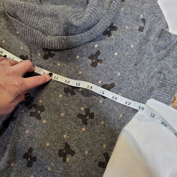 SISTE'S Y2K gray angora blend lace trim cowl neck sweater tunic‎ dress M - Picture 8 of 10